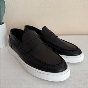 New Bruno Magli Daniel Black Leather Penny Loafers Italy